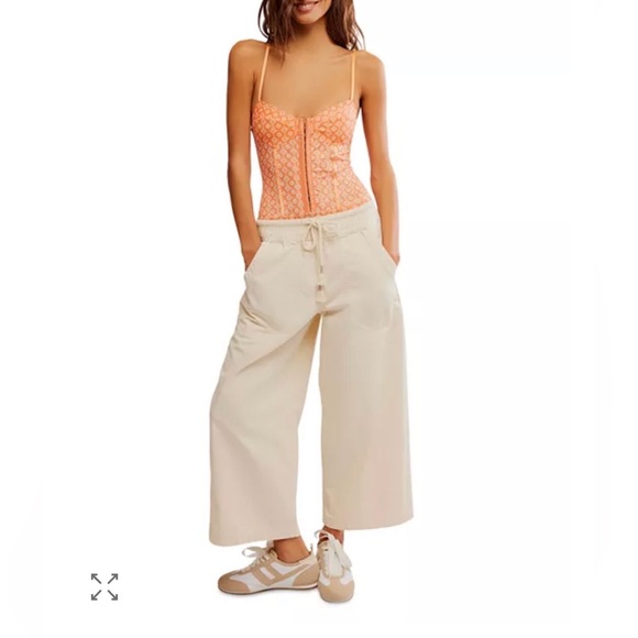 FREE PEOPLE Night Rhythm Printed Bodysuit / Floral Mesh Neon Peach NWT Sz S - Picture 4 of 13